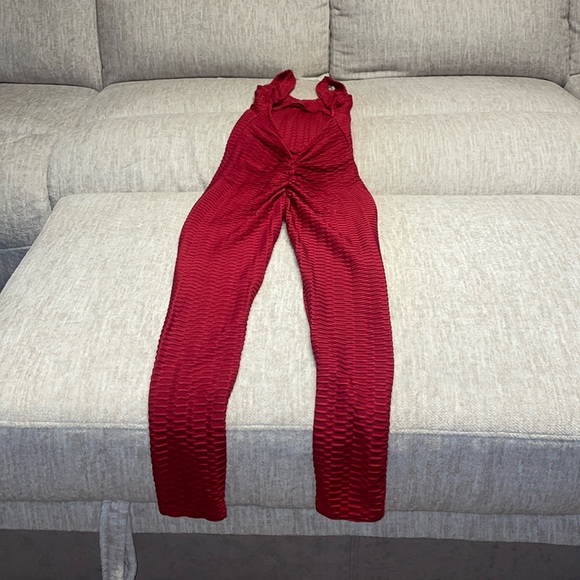 One Piece Athletic Bodysuit - Burgundy - Picture 4 of 4